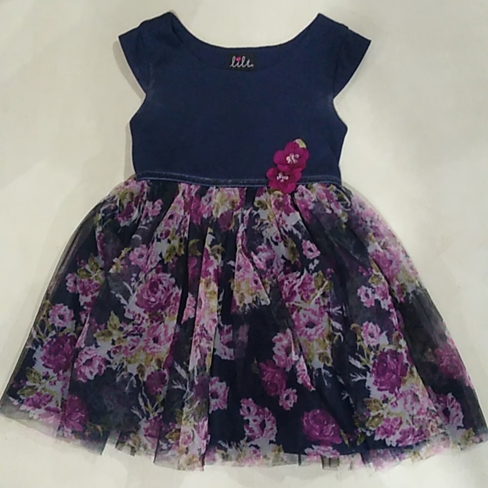 Blue and purple flower dress
